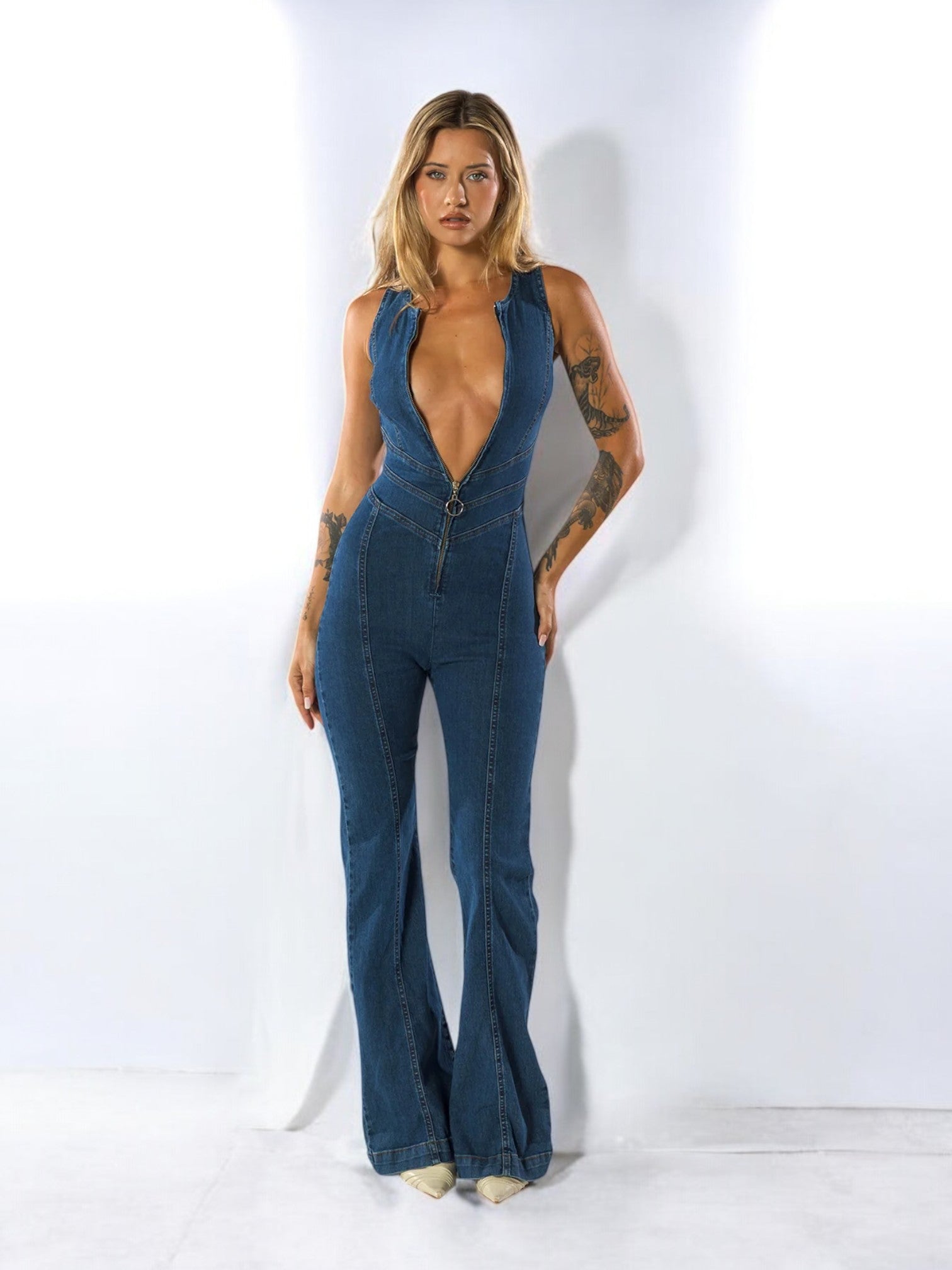 The Heart Denim Jumpsuit